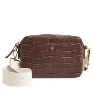 Madewell The Transport Camera Bag: Croc Embossed Leather Edition